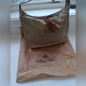 Patricia Nash Floral Hobo Bag In Coral Bouquet with Tassel And Dust Cover